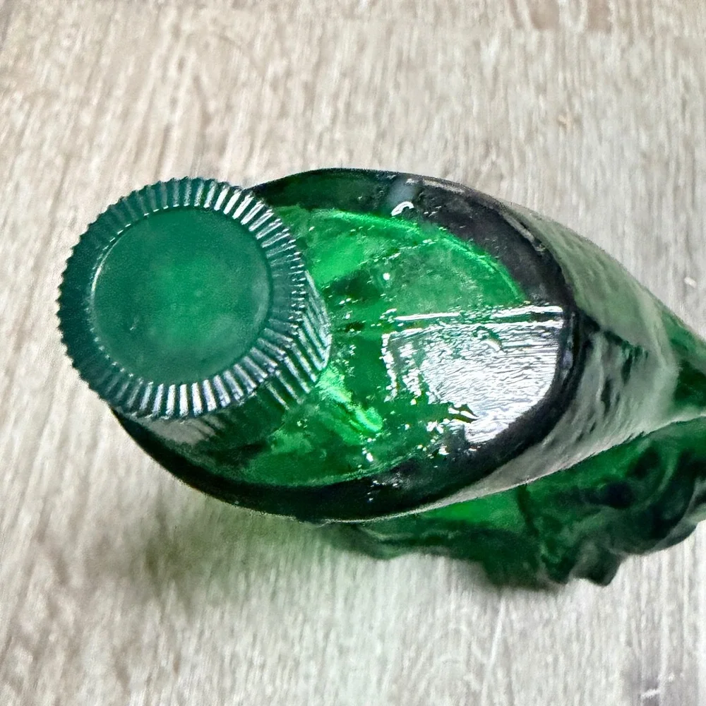 Avon Rainbow Trout Decanter Deep Woods After Shave Green Glass Fish Bottle 5oz
